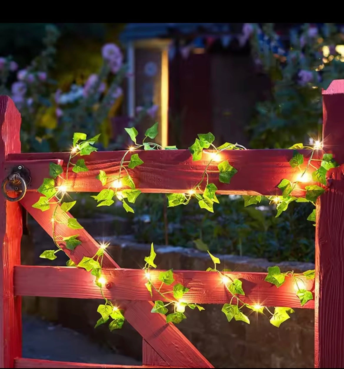 Flower Green Leaf String Lights Artificial Vine Fairy Lights Battery Powered Christmas Tree Garland Light for Weeding Home Decor