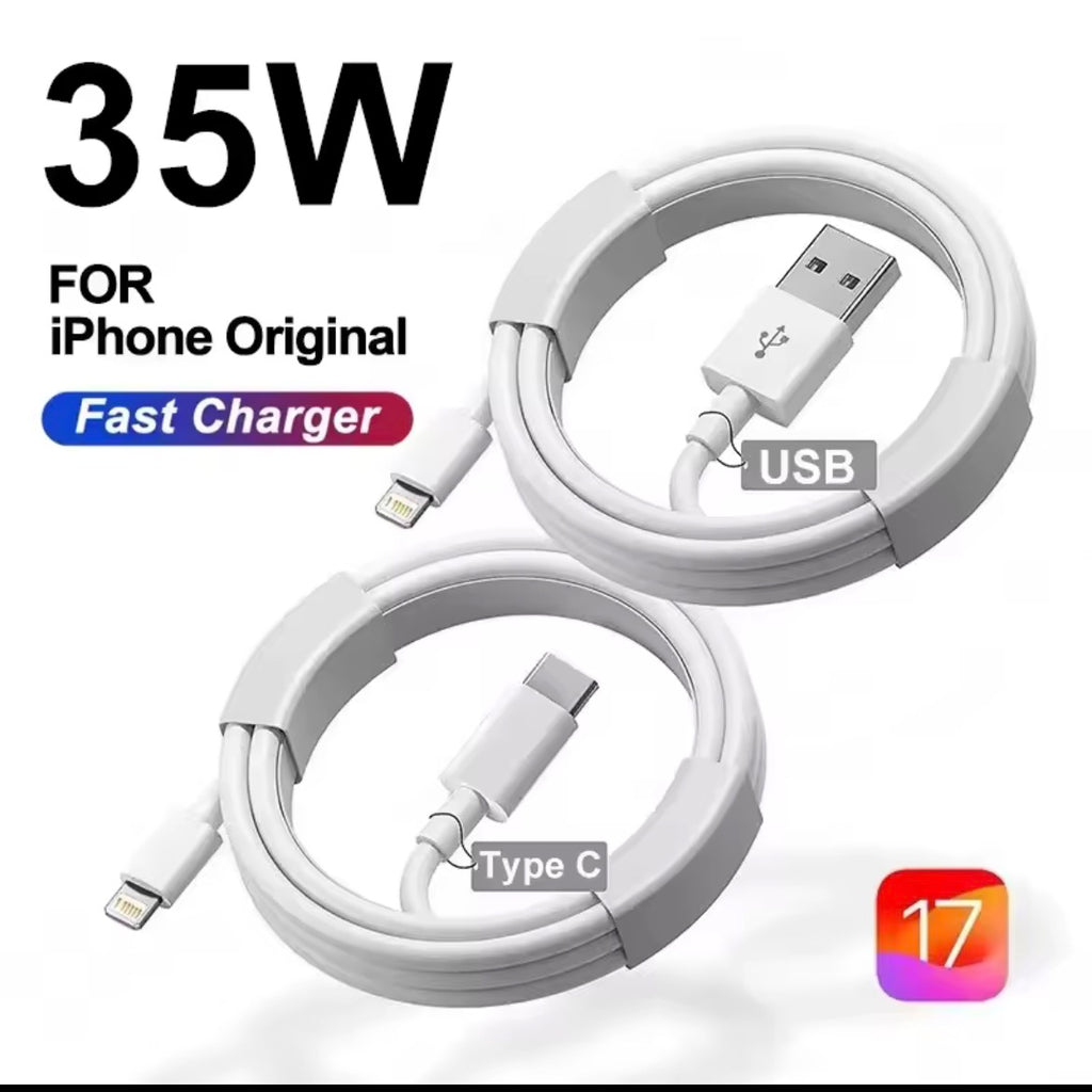 35W PD Original Fast Charging USB Cable for iPhone 14 8 7 Plus 13 12 11 Pro XS Max XR X USB C Rapid Charger Cable 1m 1.5m 2m 3m