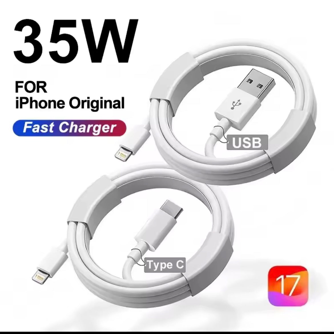 35W PD Original Fast Charging USB Cable for iPhone 14 8 7 Plus 13 12 11 Pro XS Max XR X USB C Rapid Charger Cable 1m 1.5m 2m 3m